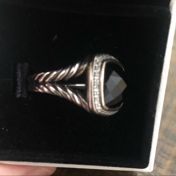 COPY - David Yurman Albion Ring with Black Onyx and Diamonds, 14mm - Size 7 - Picture 2 of 4